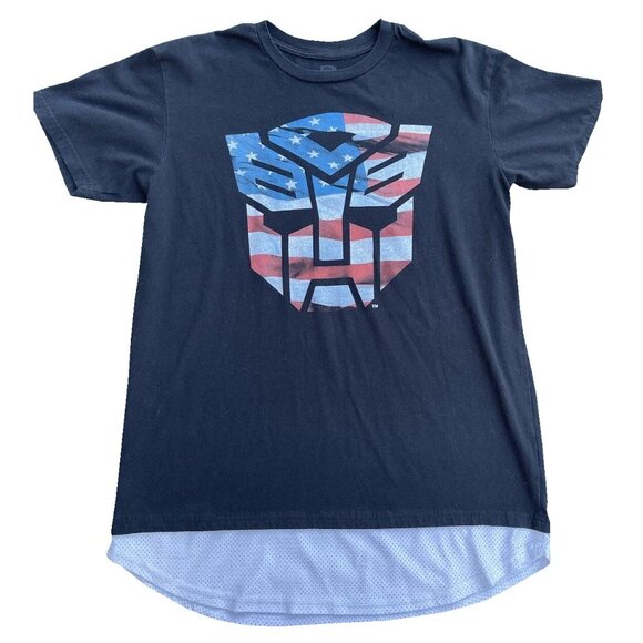 New! Transformers Autobot American Flag T-Shirt Hasbro - Picture 1 of 2
